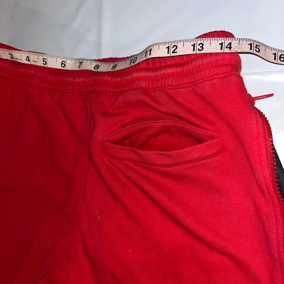 Black Pyramid RED Baggy Sweatpants Black Side Spellout ZIP SIDES Mens Medium Y2K - Picture 15 of 16